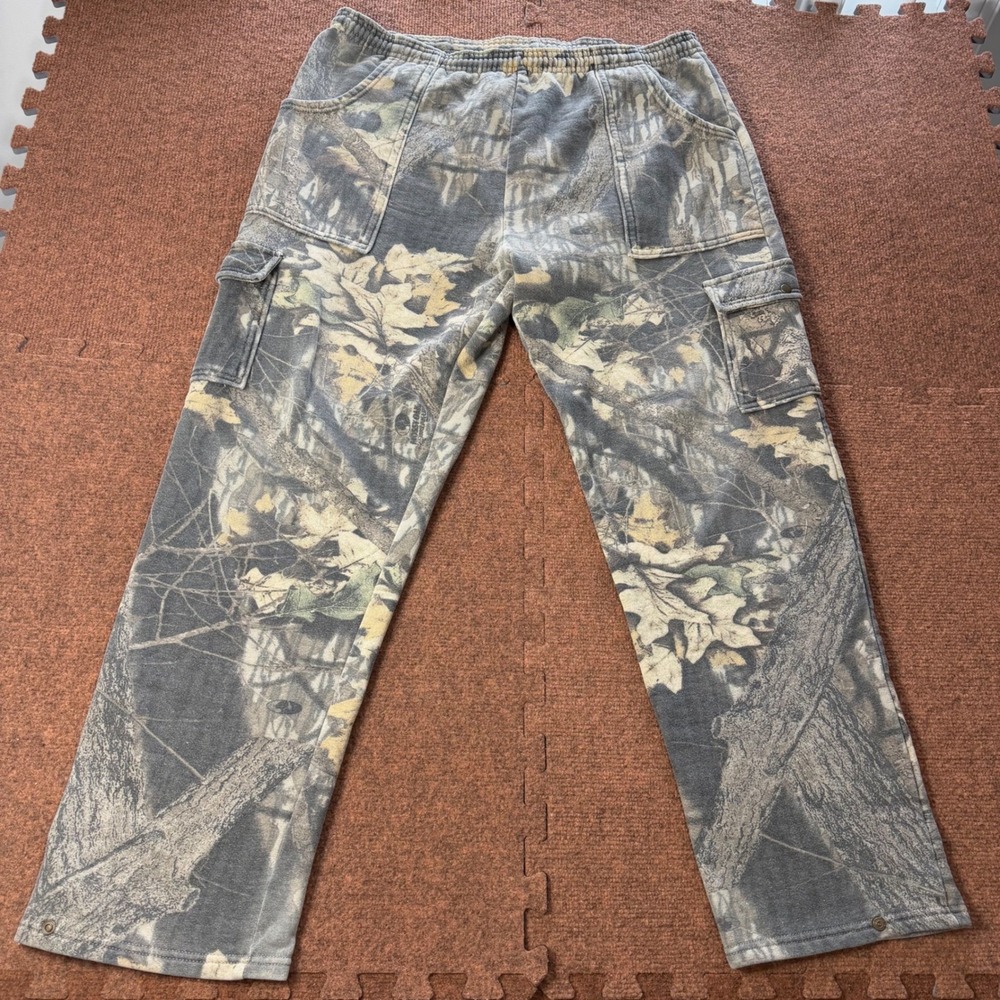 Jerzees Outdoors Mens Mossy Oak Camo Fleece Cargo Pants XL Break-Up Sweatpants
